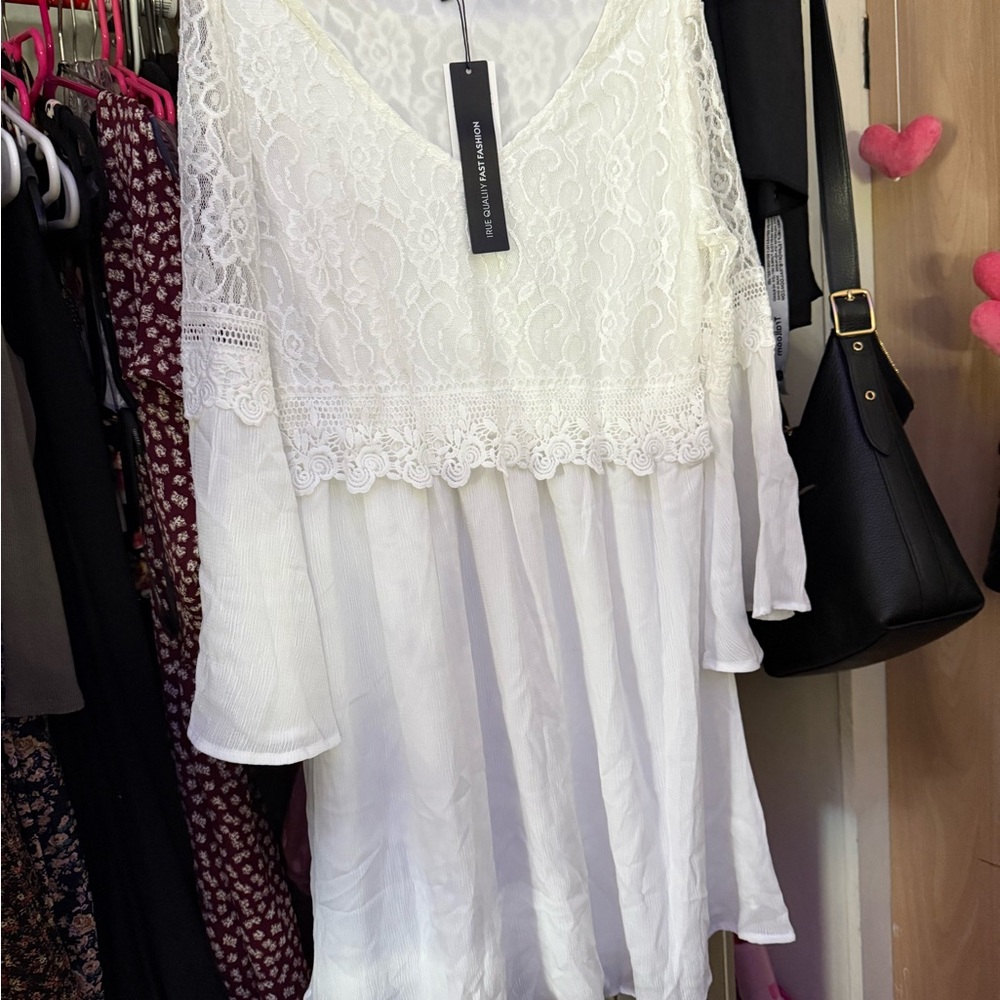 Zanzea Ivory Lace Dress